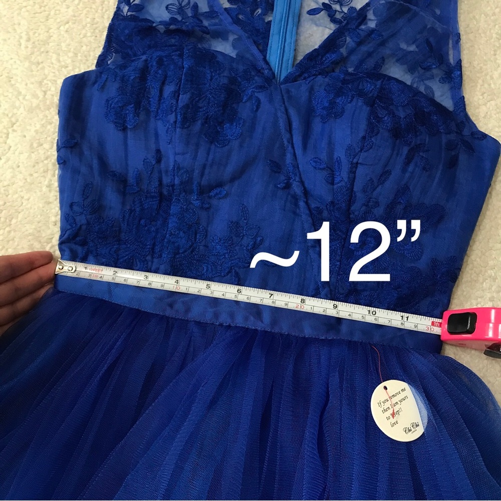 Tulle Sleeveless Mini Dress Blue Tutu Dress Pit to Pit 15.5โ - Picture 6 of 14